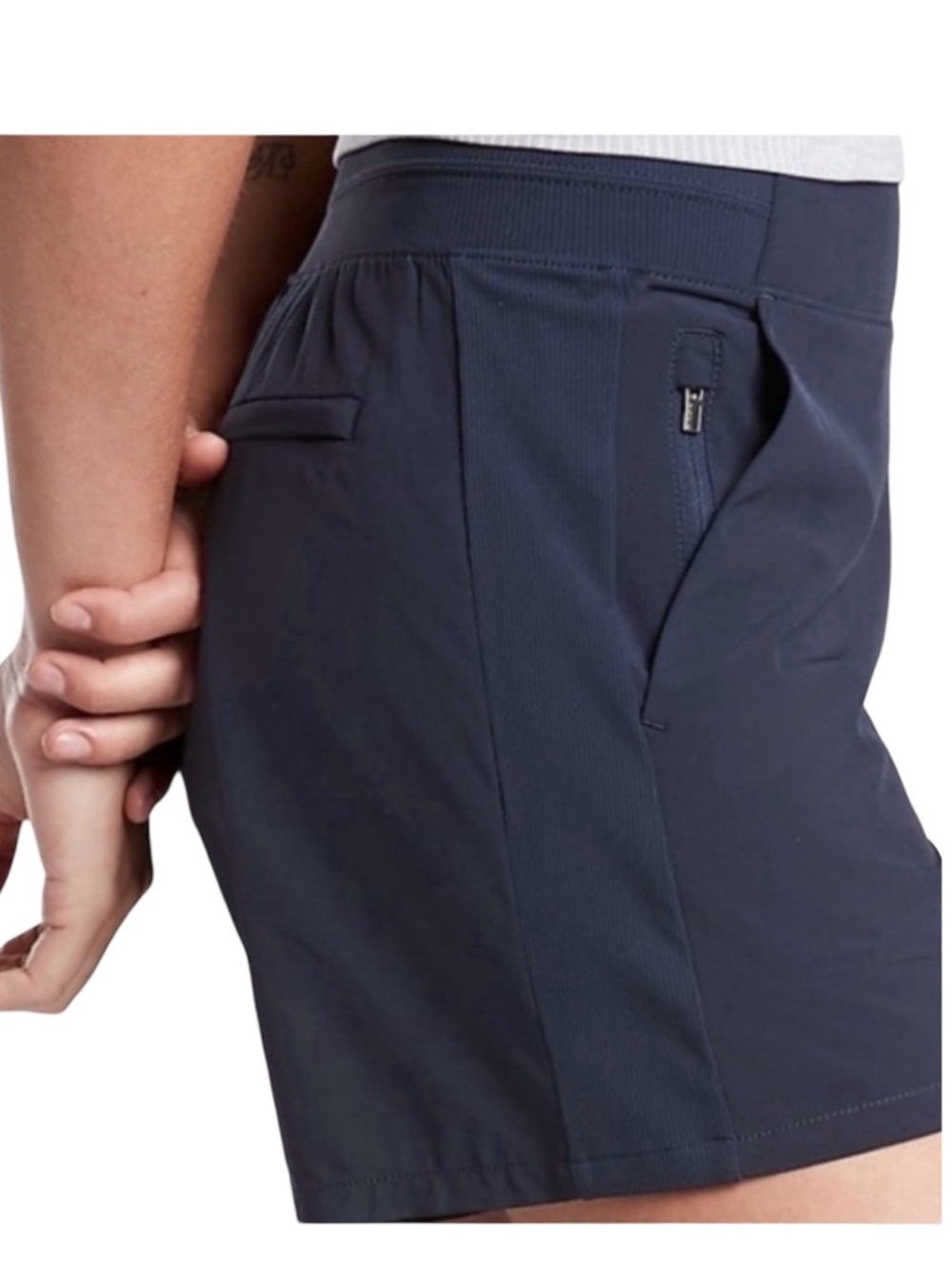 Athleta Navy Brooklyn Mid-Rise Athletic Shorts - Picture 8 of 15
